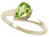 Tommaso Design™ Pear Shape 7x5mm Genuine Peridot Ring