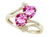 Tommaso Design™ Heart Shape 6 mm Created Pink Sapphire and Diamond Ring