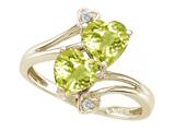 Tommaso Design™ Heart Shape 6 mm Genuine Lemon Quartz and Diamond Ring