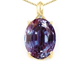 Tommaso Design™ Simulated Oval Alexandrite and Diamond Pendant