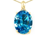 Tommaso Design™ Genuine Oval Blue Topaz and Diamond Pendant