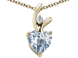 Original Star K™ Genuine Heart Shaped 8mm Aquamarine Pendant