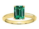 Tommaso Design™ Octagon Cut 8x6mm Simulated Emerald Ring