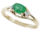 Tommaso Design™ Genuine Emerald and Diamond Ring