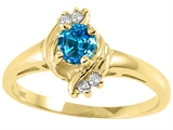 Tommaso Design™ Genuine Blue Topaz and Diamond Ring