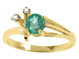 Tommaso Design™ Genuine Emerald and Diamond Ring