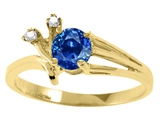 Tommaso Design™ Genuine Sapphire and Diamond Ring