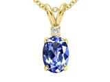 Tommaso Design™ Genuine Tanzanite and Diamond Pendant