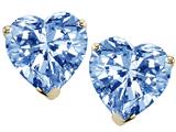 Original Star K™ 7mm Heart Simulated Aquamarine Earring Studs