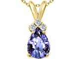 Tommaso Design™ Genuine Tanzanite and Diamond Pendant