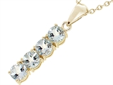 Tommaso Design™ 1inch long Genuine Aquamarine Straight Journey Pendant