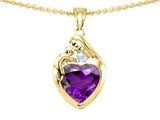 Original Star K™ Loving Mother With Child Family Pendant With Genuine Heart Shape Amethyst