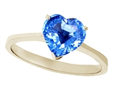 Tommaso Design™ Genuine Blue Topaz Heart Shape 8mm Solitaire Engagement Ring