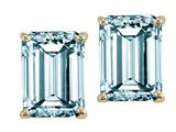 Tommaso Design™ 8x6mm Emerald Cut Genuine Aquamarine Earrings
