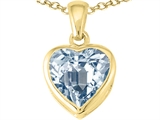 Tommaso Design™ Genuine Heart Shape Aquamarine Pendant