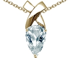 Tommaso Design™ Pear Shape 8x5mm Genuine Aquamarine Pendant