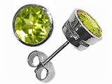 Tommaso Design™ Round Genuine Peridot Earrings
