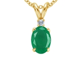 Tommaso Design™ Genuine Emerald and Diamond Pendant