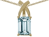 Tommaso Design™ Emerald Cut 8x6mm Genuine Aquamarine Pendant