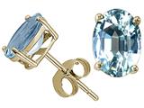 Tommaso Design™ Oval 8x6mm Genuine Aquamarine Earring Studs