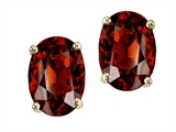 Tommaso Design™ Oval 7x5mm Genuine Garnet Earring Studs