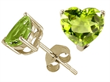 Tommaso Design™ Heart Shape Genuine Peridot Earring Studs