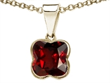 Tommaso Design™ Clover Cut Genuine Garnet Pendant