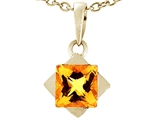 Tommaso Design™ 6mm Square Genuine Citrine Pendant