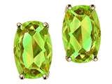 Tommaso Design™ Checkerboard Cushion Cut Genuine Peridot Earrings