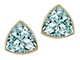 Tommaso Design™ Trillion Cut Genuine Aquamarine Earring Studs