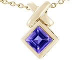 Tommaso Design™ 6mm Square Cut Genuine Iolite Pendant