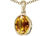 Tommaso Design™ 9x7mm Oval Checker Board Cut Genuine Citrine Pendant