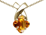 Tommaso Design™ 7mm Clover Cut Genuine Citrine Pendant