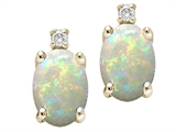 Tommaso Design™ Oval 8x6mm Genuine Opal Earrings