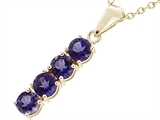 Tommaso Design™ long Round Genuine Iolite Straight Journey Pendant