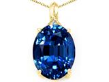 Tommaso Design™ Oval 12x10mm Created Sapphire and Diamond Pendant