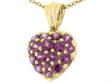 Tommaso Design™ Puffed Heart with Genuine Rhodolite Garnet Pendant
