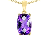 Tommaso Design™ 8x6mm Cushion Octagon Cut Genuine Amethyst Pendant