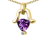 Tommaso Design™ Trillion Cut Genuine Amethyst Pendant