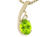 Tommaso Design™ Oval Genuine Peridot Pendant