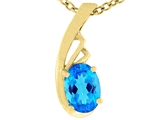 Tommaso Design™ Oval Genuine Blue Topaz Pendant