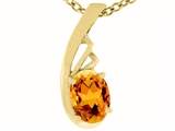 Tommaso Design™ Oval Genuine Citrine Pendant