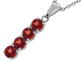 Tommaso Design™ Long Genuine Rhodolite Garnet Straight Journey Pendant