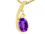 Tommaso Design™ Oval Genuine Amethyst Pendant