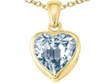 Tommaso Design™ Heart Shape Genuine Aquamarine Pendant