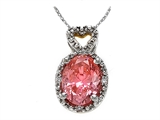 Zoe R™ Fancy Pink CZ Pendant with Diamonds