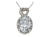 Zoe R™ White CZ Pendant with Diamonds