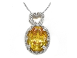 Zoe R™ Fancy Yellow CZ Pendant with Diamonds