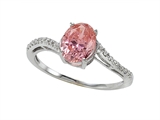 Zoe R™ Fancy Pink CZ Engagement Ring with Diamonds