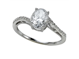 Zoe R™ White CZ Engagement Ring with Diamonds